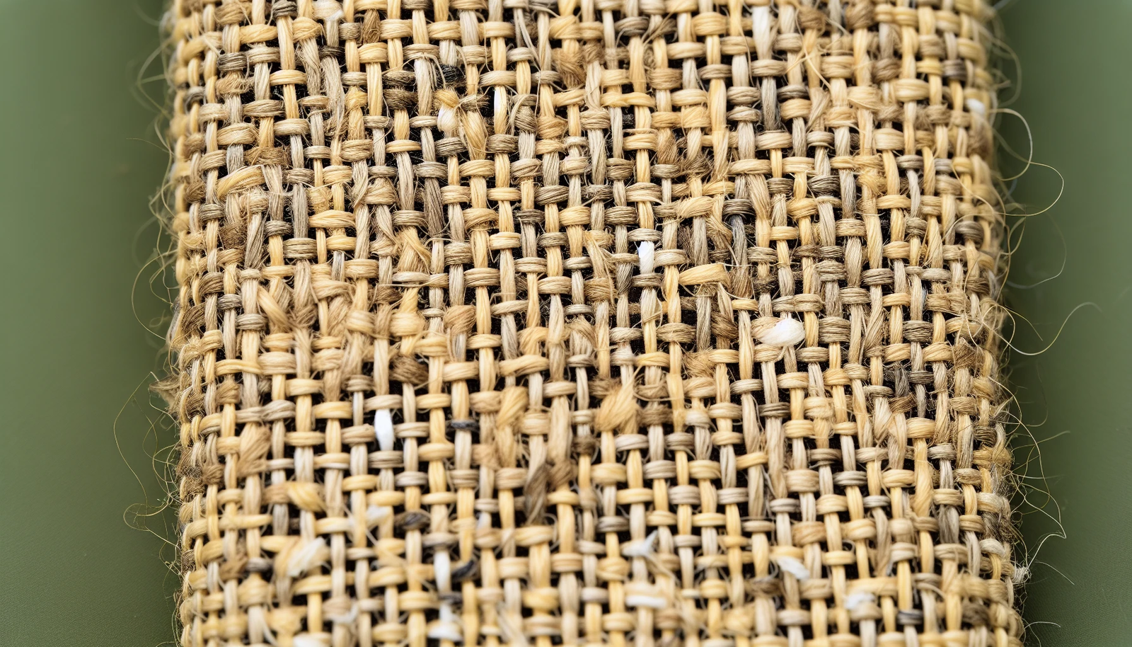 Close-up of hemp fabric texture